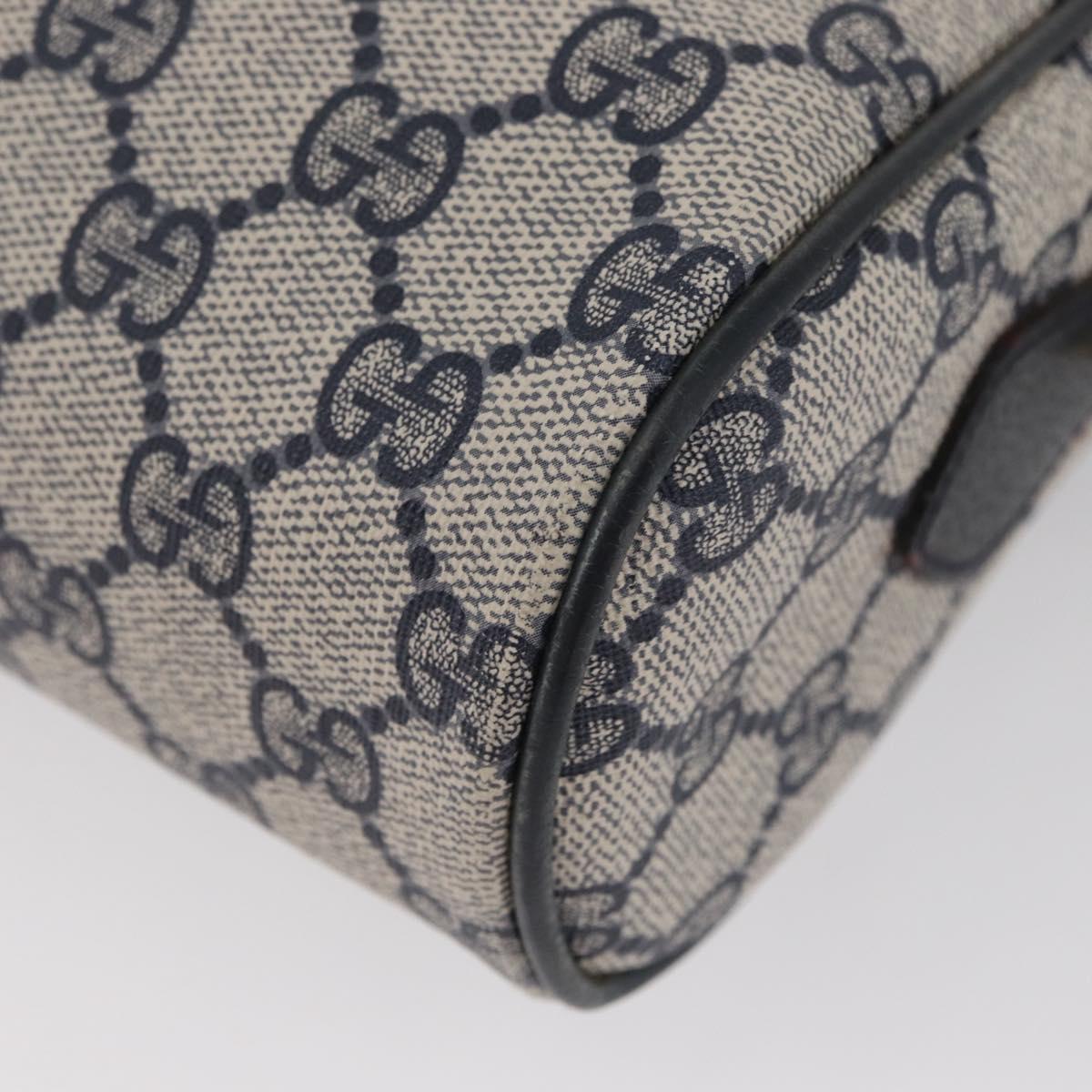 GUCCI GG Supreme Sherry Line Bag PVC Navy Gold Red 68 02 005 Auth SW2204