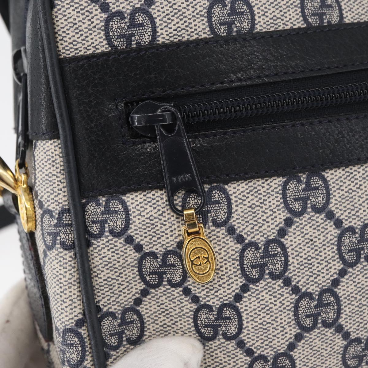 GUCCI GG Supreme Sherry Line Bag PVC Navy Gold Red 68 02 005 Auth SW2204