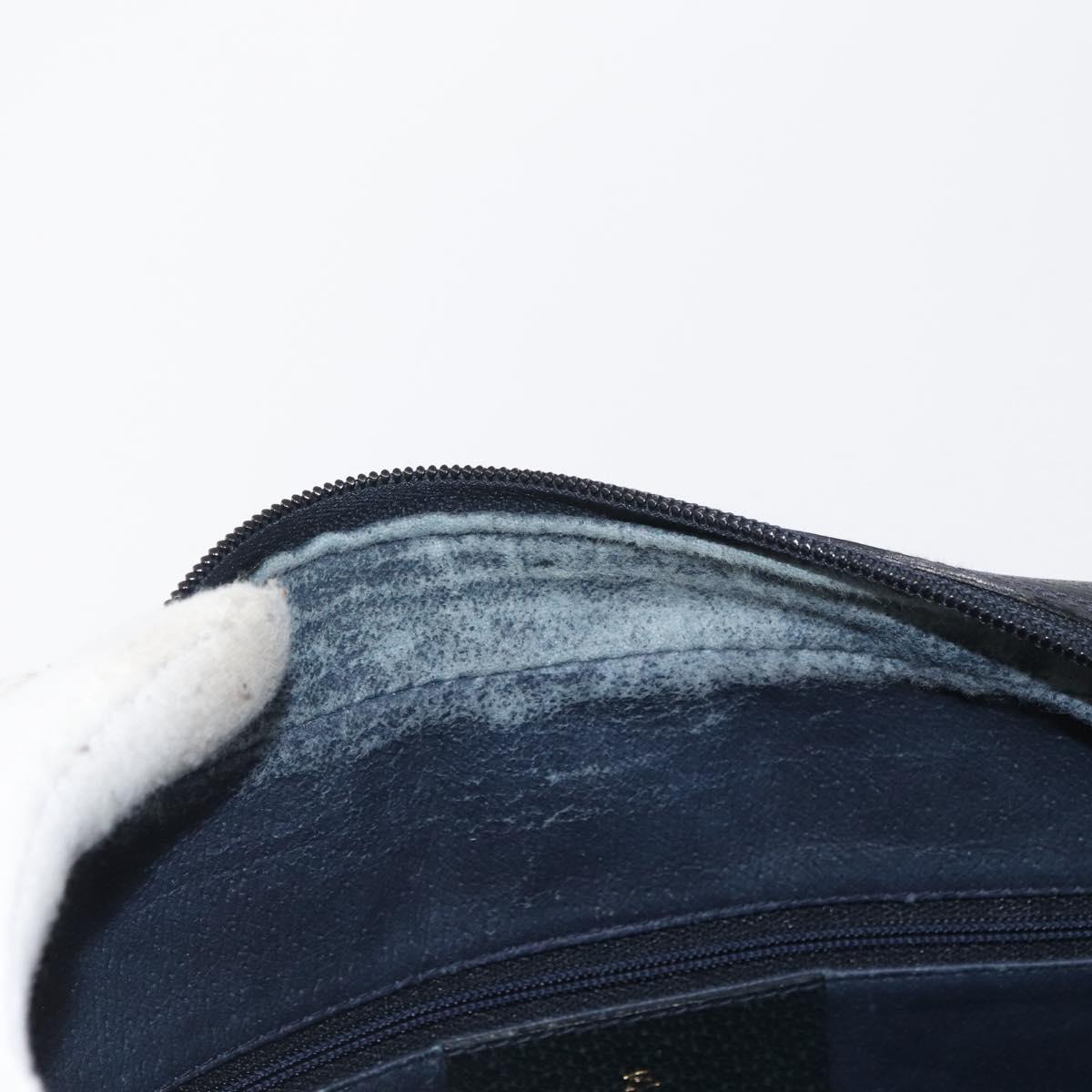 GUCCI GG Supreme Sherry Line Bag PVC Navy Gold Red 68 02 005 Auth SW2204