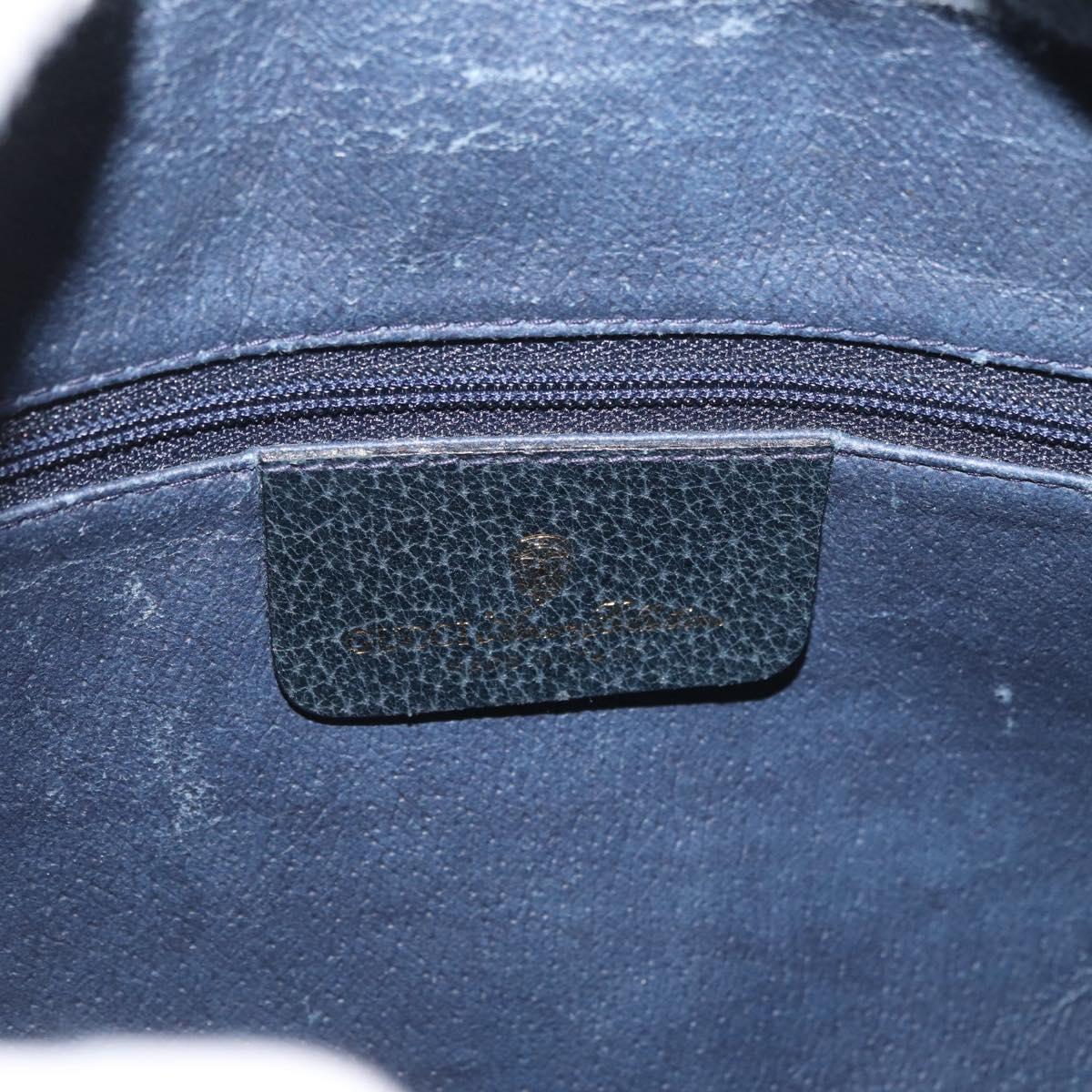 GUCCI GG Supreme Sherry Line Bag PVC Navy Gold Red 68 02 005 Auth SW2204