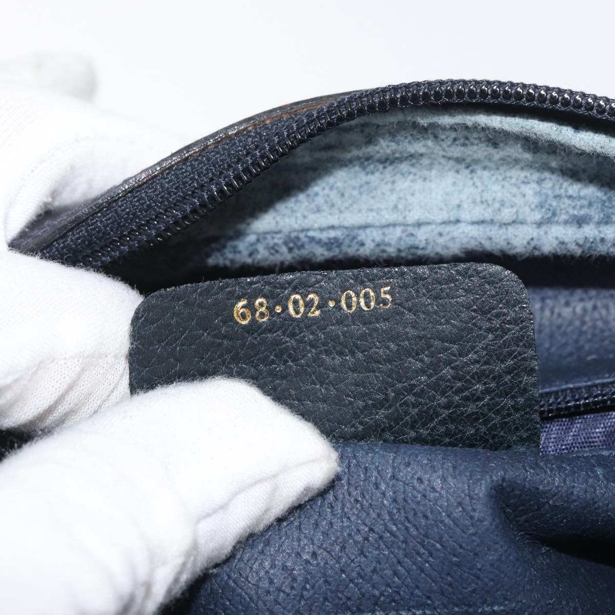 GUCCI GG Supreme Sherry Line Bag PVC Navy Gold Red 68 02 005 Auth SW2204