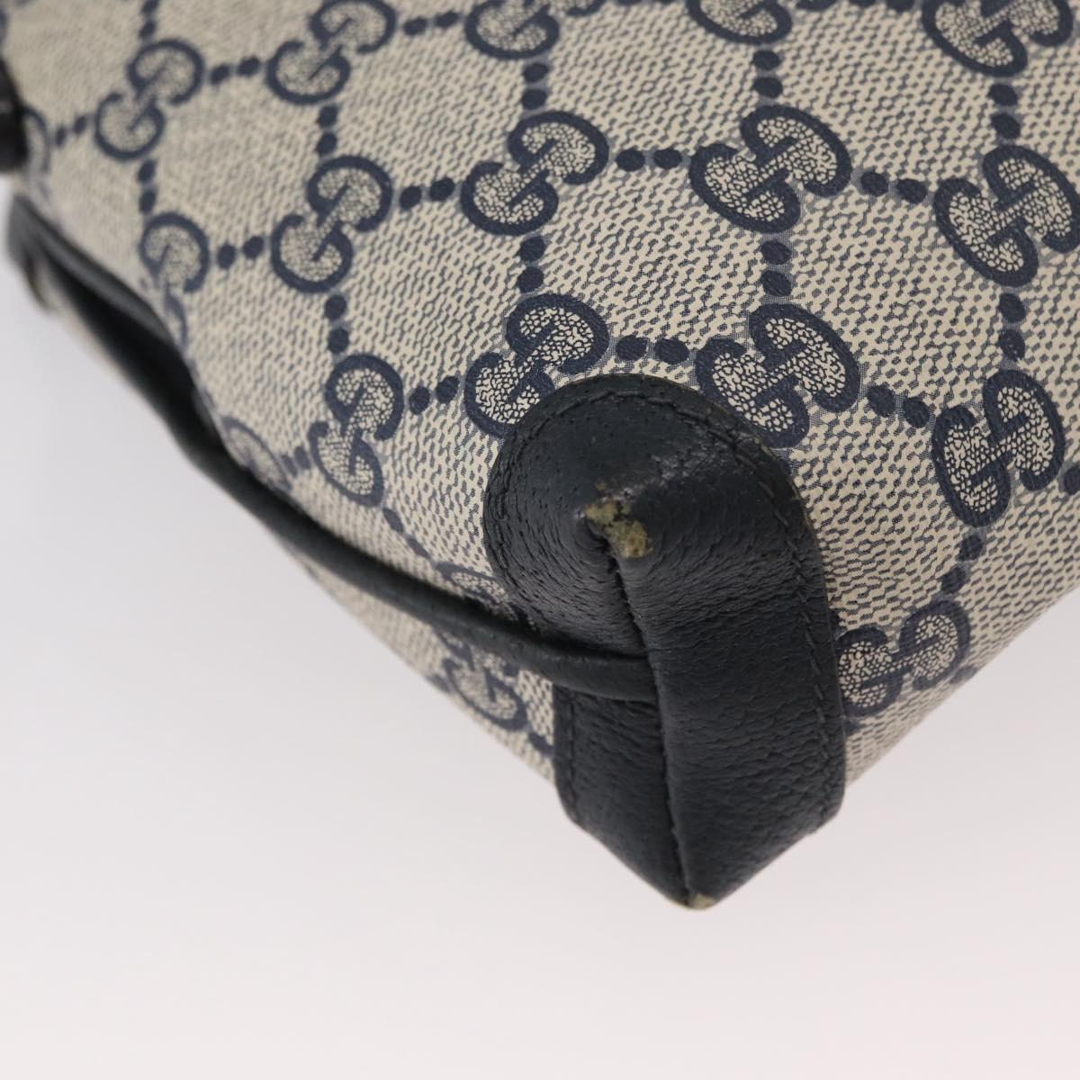 GUCCI GG Supreme Shoulder Bag PVC Navy Gold 007 58 0093 Auth SW2206