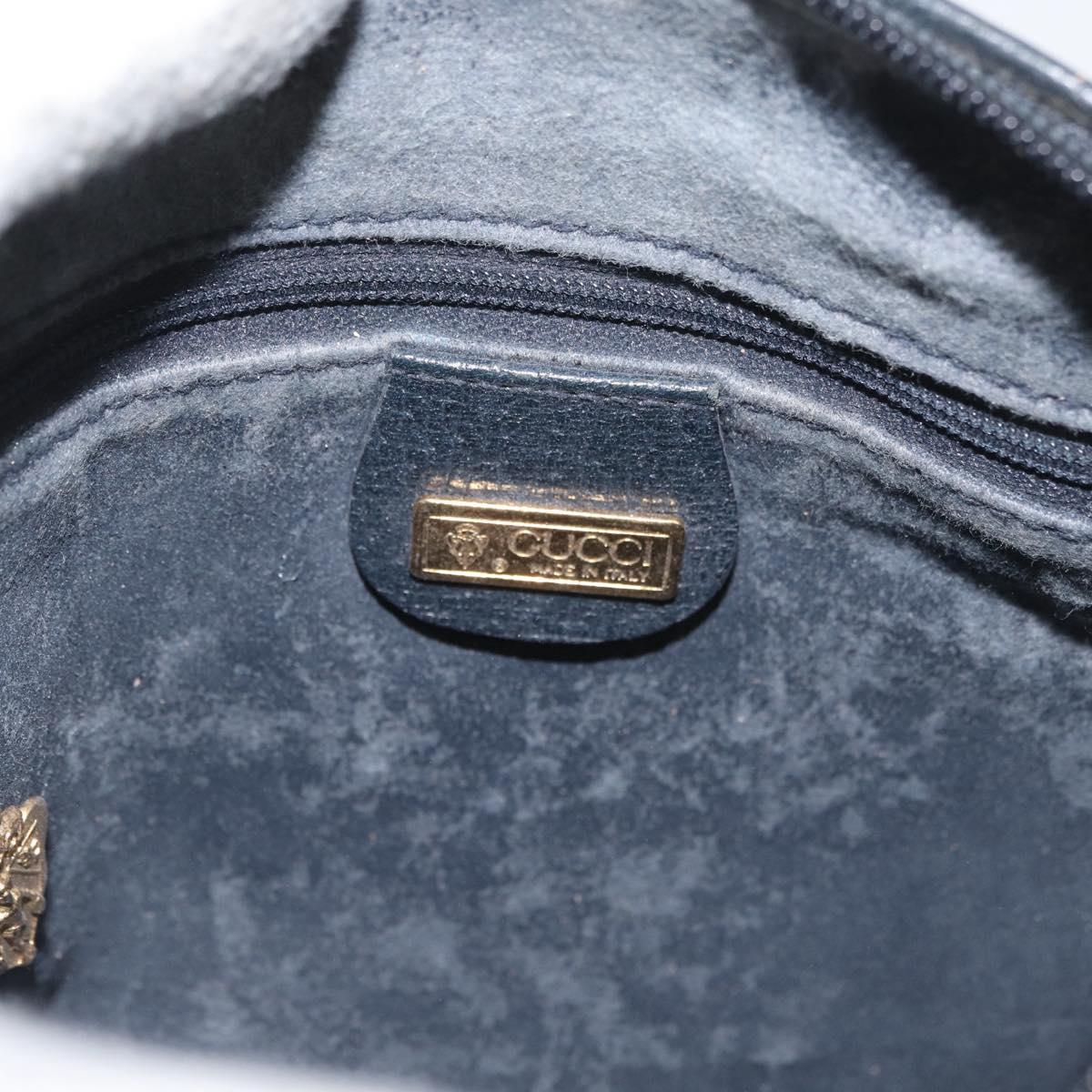 GUCCI GG Supreme Shoulder Bag PVC Navy Gold 007 58 0093 Auth SW2206