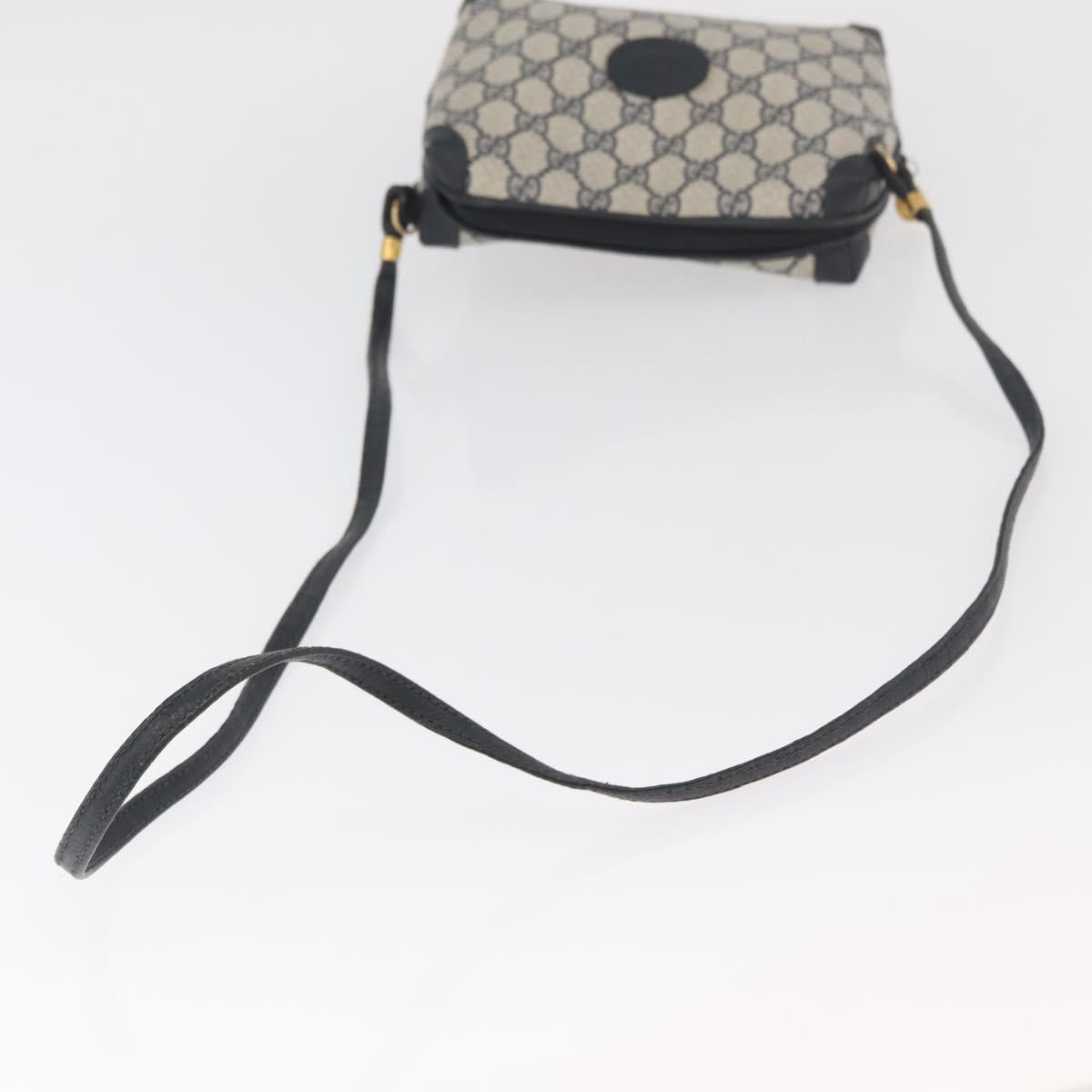 GUCCI GG Supreme Shoulder Bag PVC Navy Gold 007 58 0093 Auth SW2206