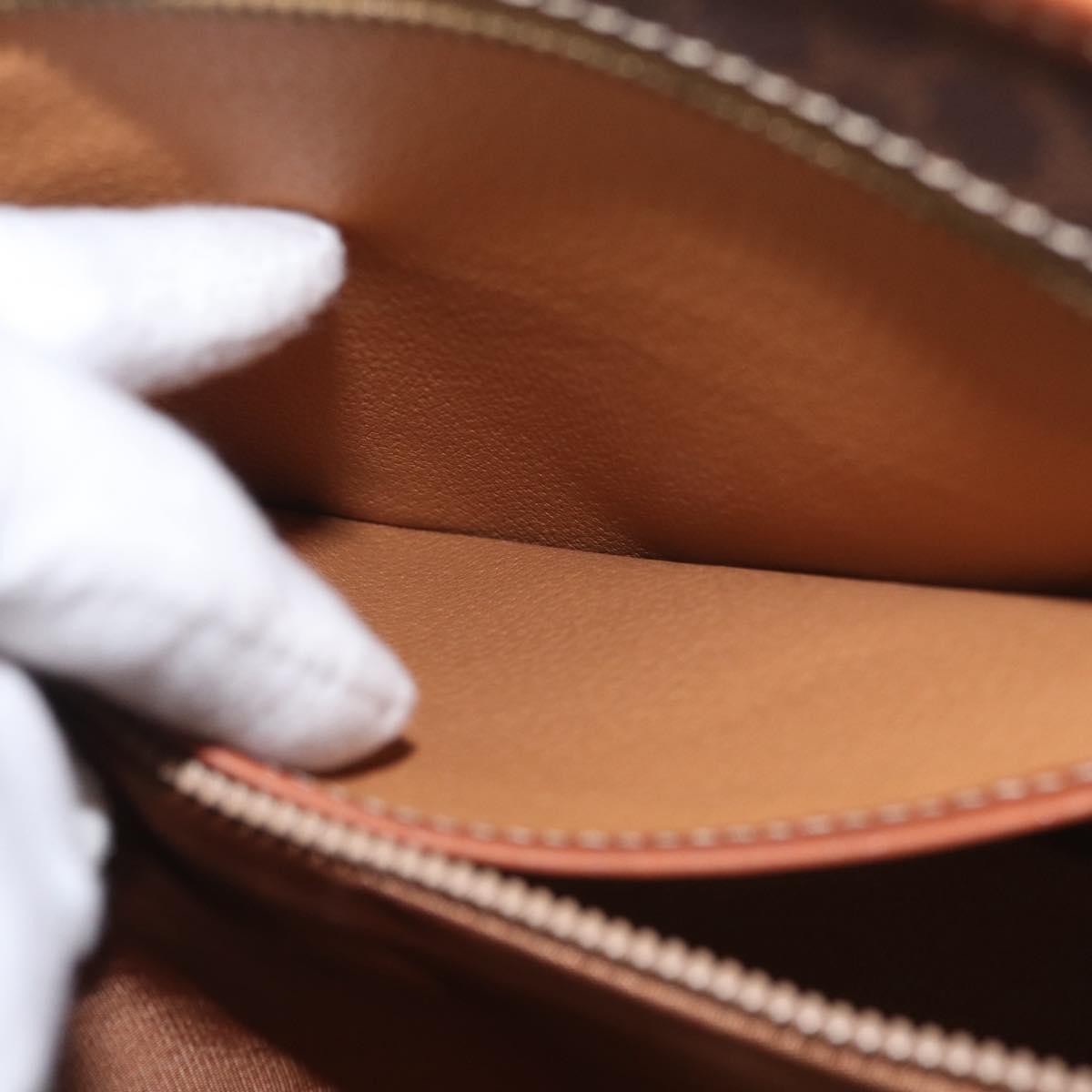 CELINE Macadam Canvas Tote Bag PVC Leather Brown Gold Auth SW2215A