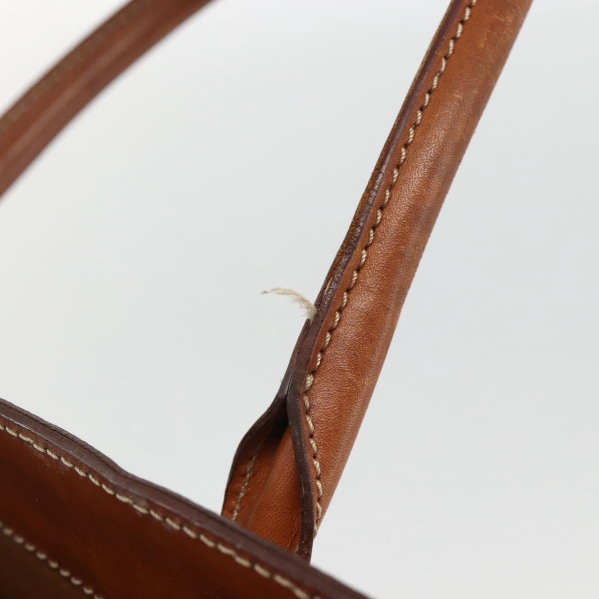 CELINE Macadam Canvas Hand Bag PVC Leather Brown Gold Auth SW2216