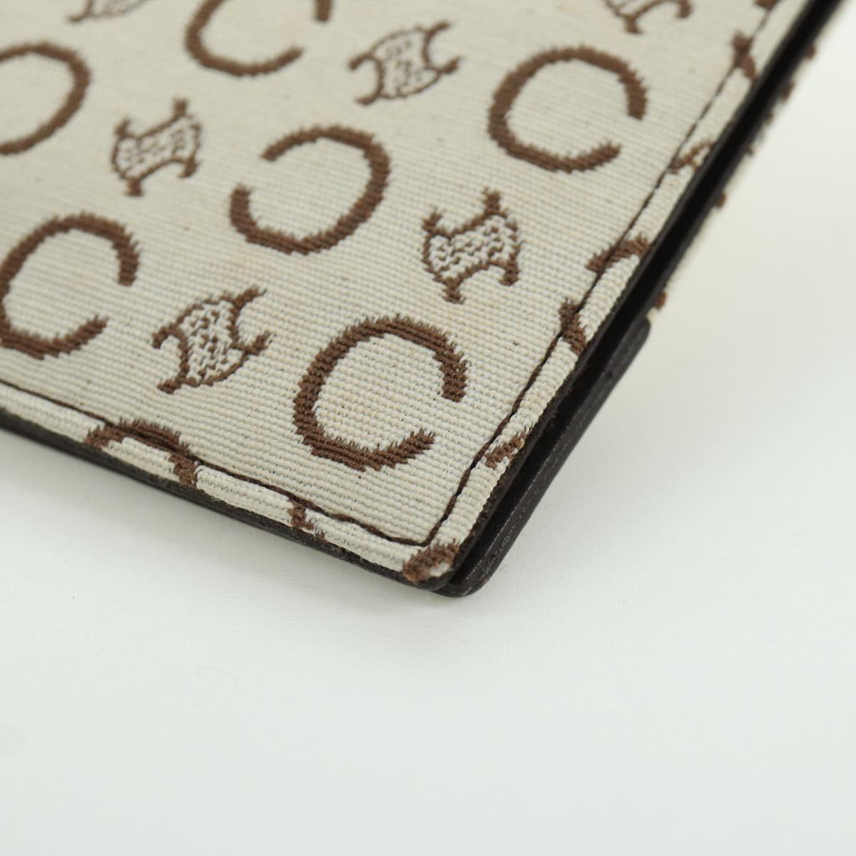 CELINE C Macadam Canvas Shoulder Bag Ivory Gold Auth SW2223A