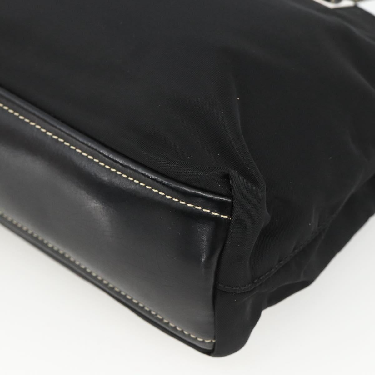 PRADA Hand Bag Nylon Black Silver Auth SW2225A