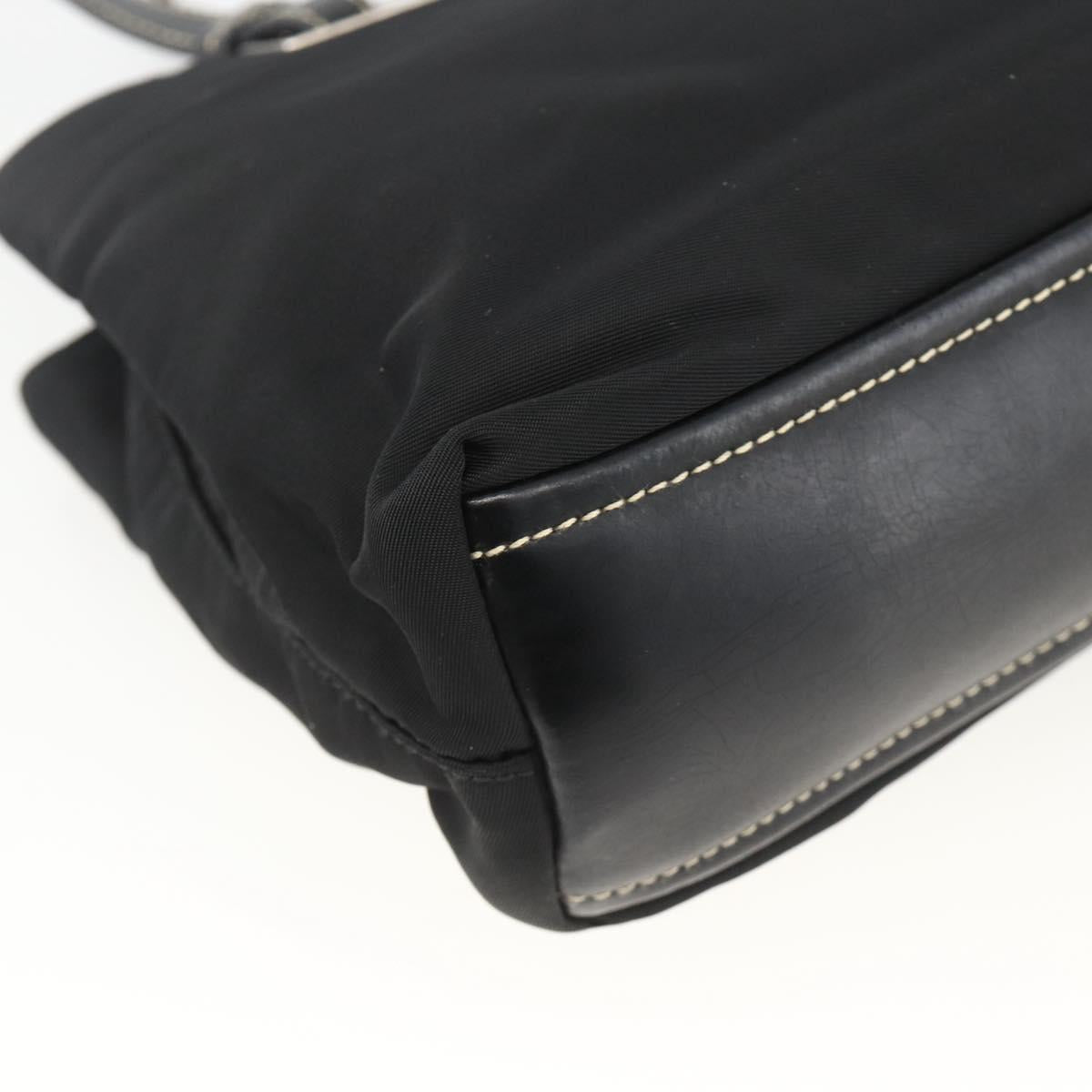 PRADA Hand Bag Nylon Black Silver Auth SW2225A