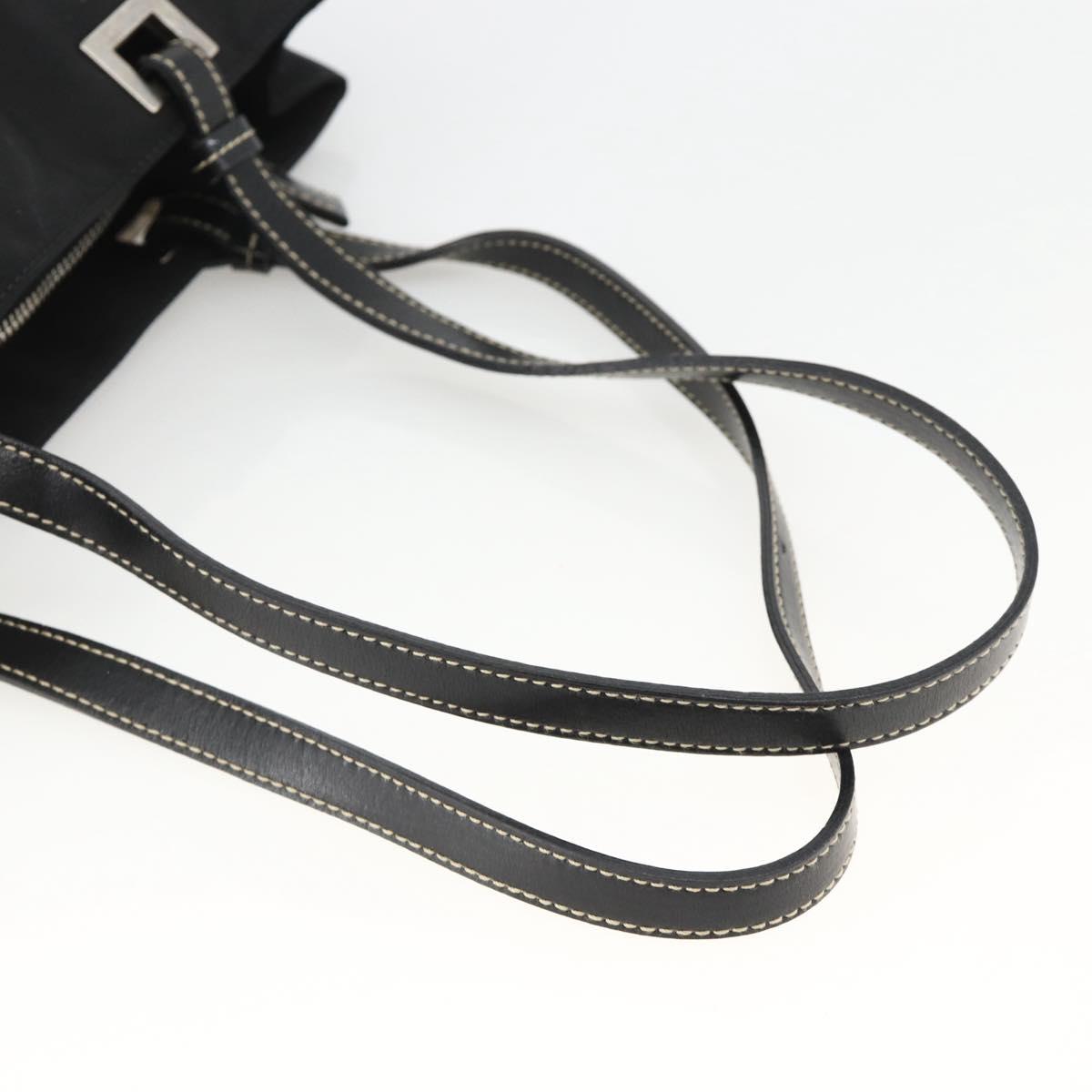 PRADA Hand Bag Nylon Black Silver Auth SW2225A