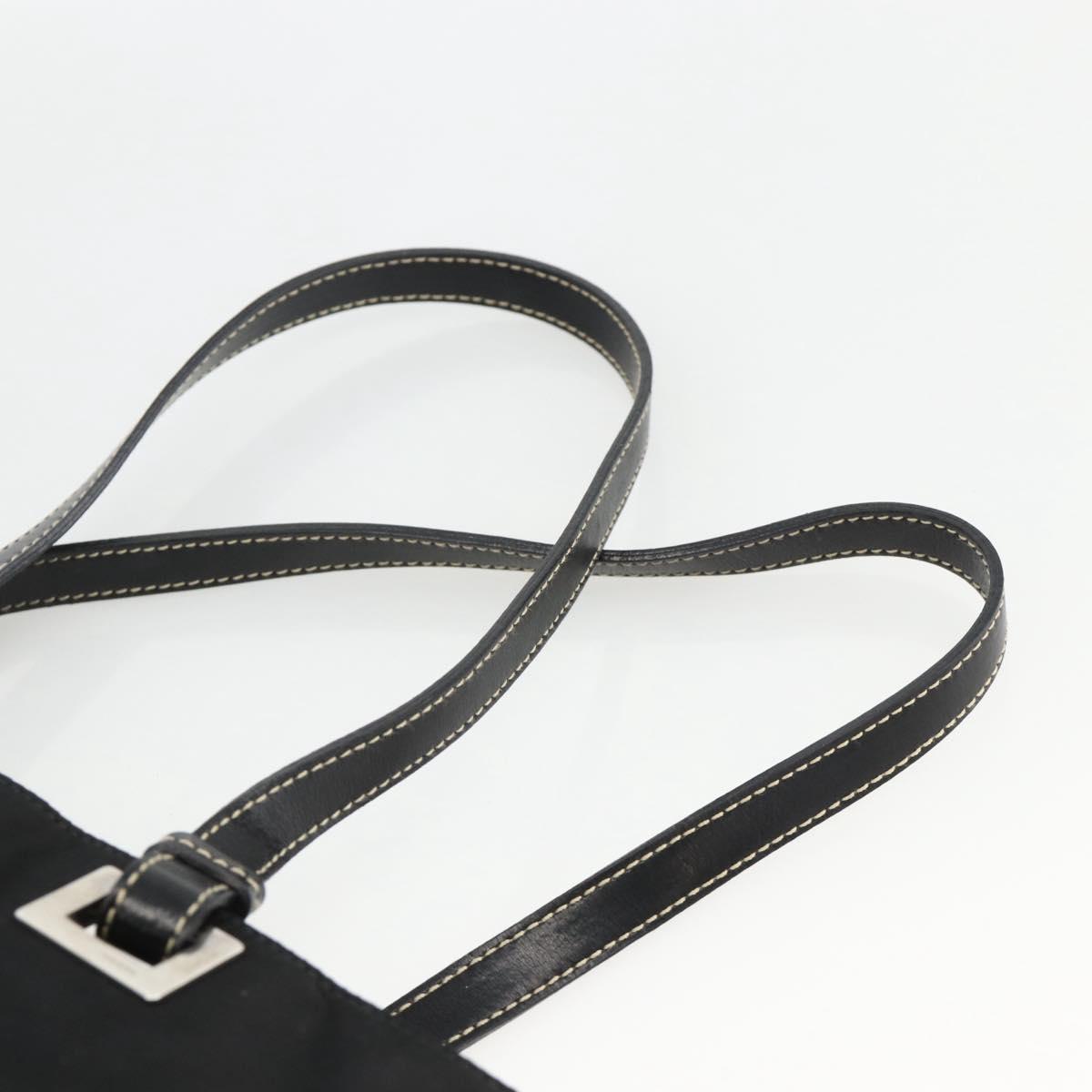 PRADA Hand Bag Nylon Black Silver Auth SW2225A