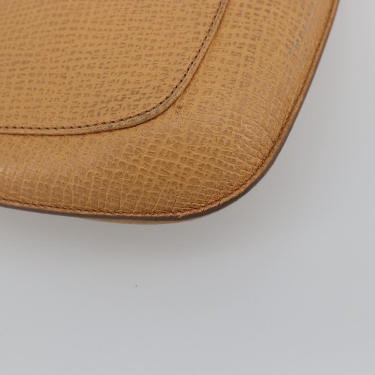 LOEWE Shoulder Bag Leather Beige Gold Auth SW2227A
