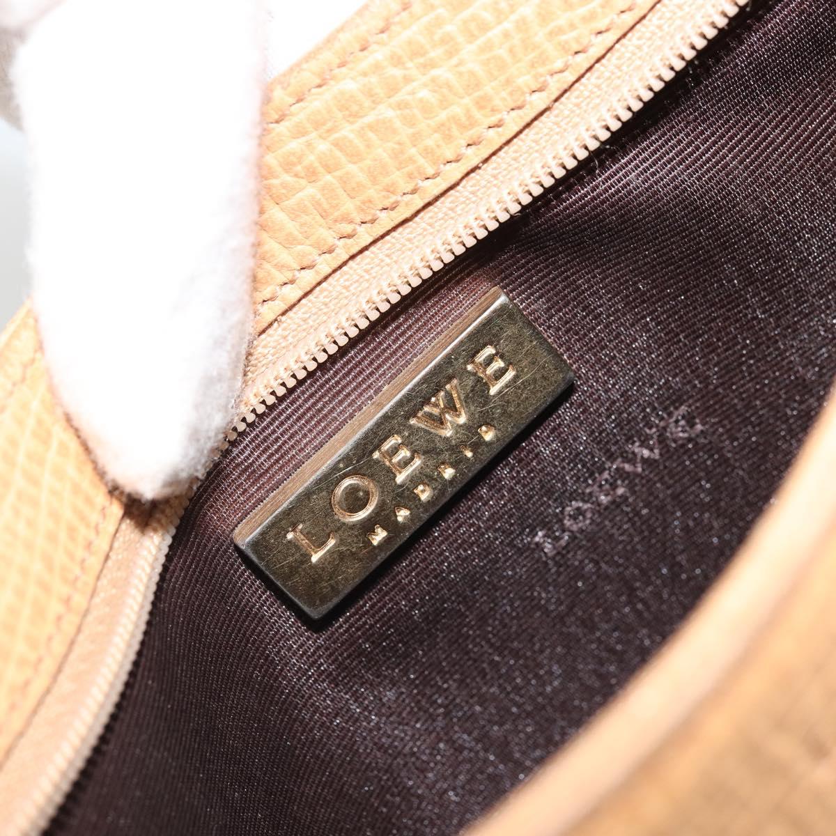 LOEWE Shoulder Bag Leather Beige Gold Auth SW2227A