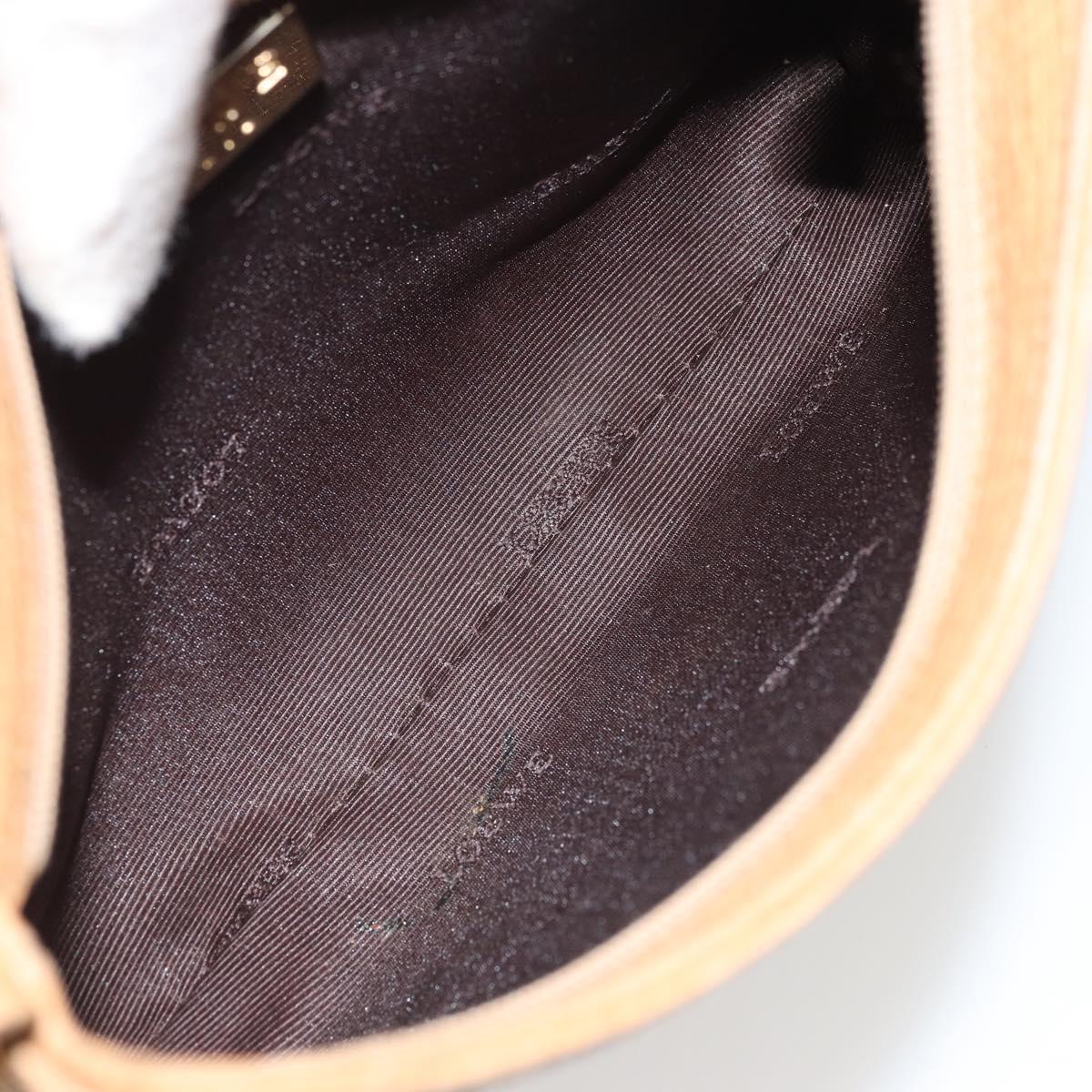 LOEWE Shoulder Bag Leather Beige Gold Auth SW2227A