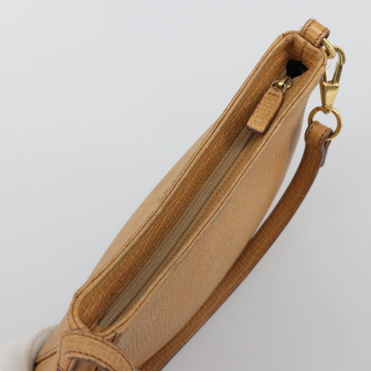 LOEWE Shoulder Bag Leather Beige Gold Auth SW2227A