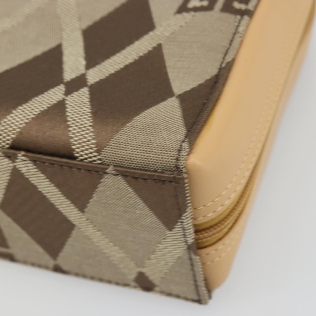 GIVENCHY Hand Bag Canvas Beige Gold Auth SW2228A