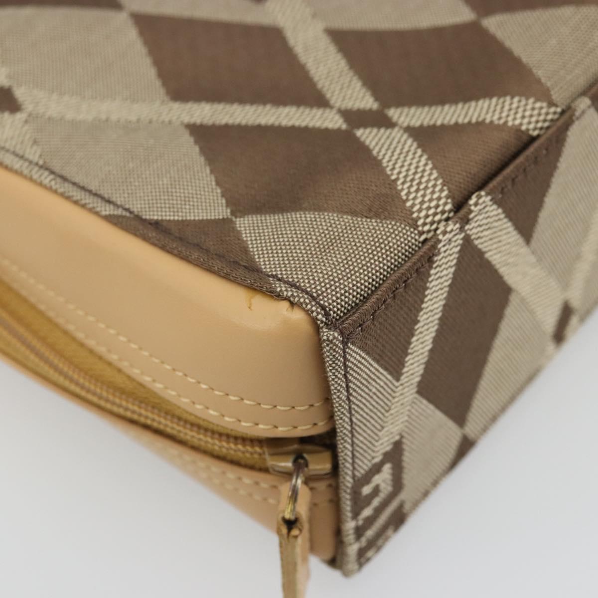 GIVENCHY Hand Bag Canvas Beige Gold Auth SW2228A