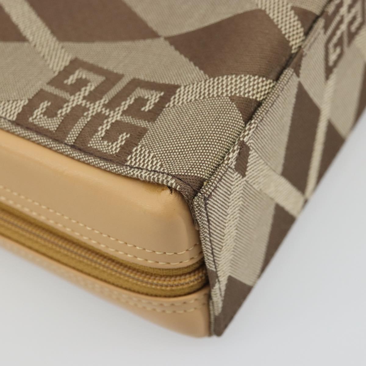 GIVENCHY Hand Bag Canvas Beige Gold Auth SW2228A