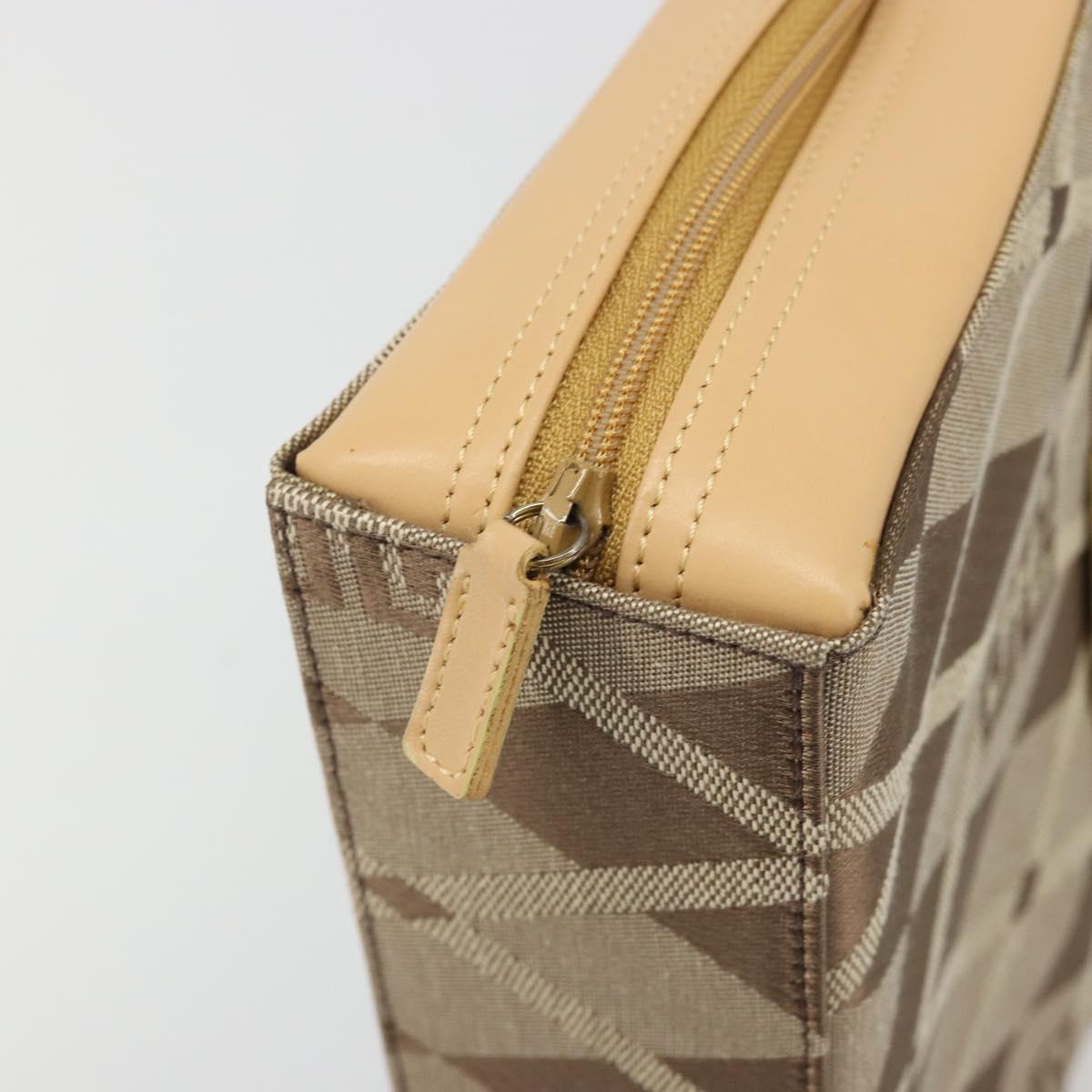 GIVENCHY Hand Bag Canvas Beige Gold Auth SW2228A