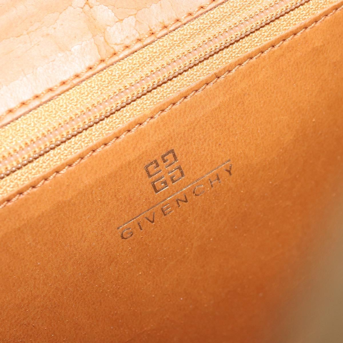 GIVENCHY Hand Bag Canvas Beige Gold Auth SW2228A