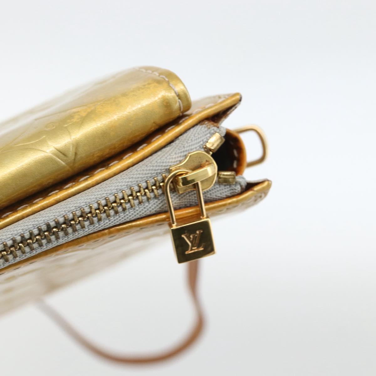 LOUIS VUITTON Monogram Vernis Motto Accessory Pouch Gris M91030 LV Auth SW2241