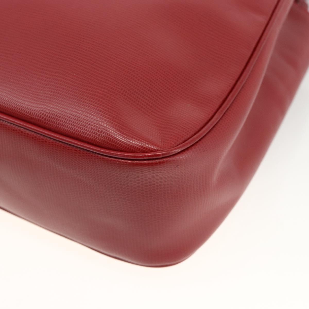 CELINE Circle Tote Bag Leather Gold Bordeaux Auth SW2245A