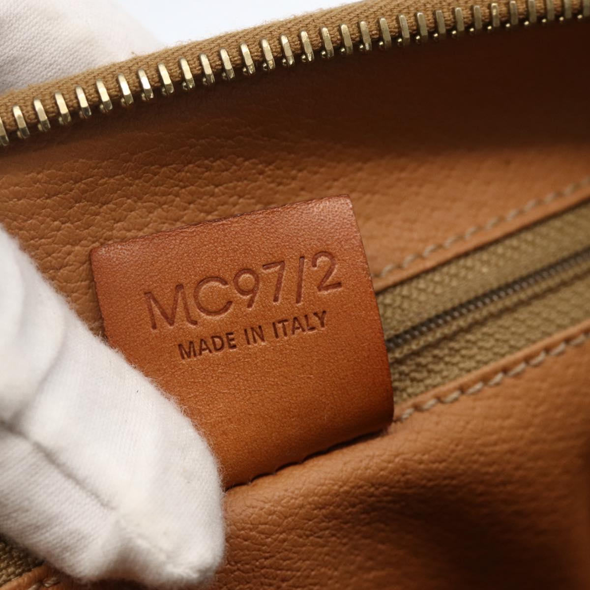 CELINE Macadam Canvas Hand Bag PVC Leather Brown Gold Auth SW2247A