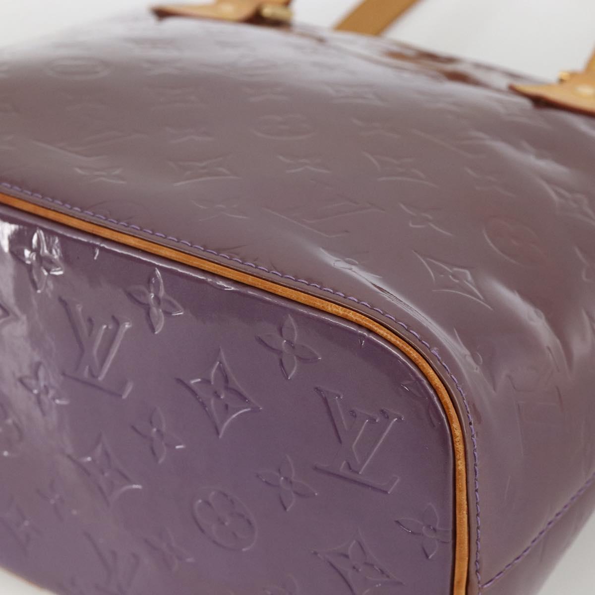 LOUIS VUITTON Monogram Vernis Houston Hand Bag Purple Viole M91093 Auth SW2250A