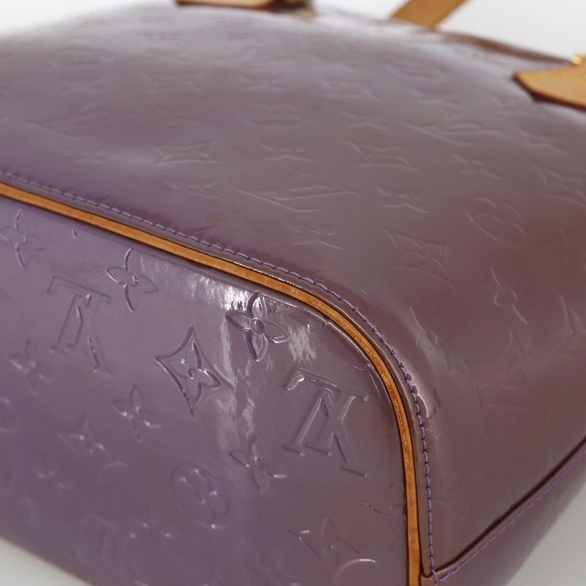 LOUIS VUITTON Monogram Vernis Houston Hand Bag Purple Viole M91093 Auth SW2250A