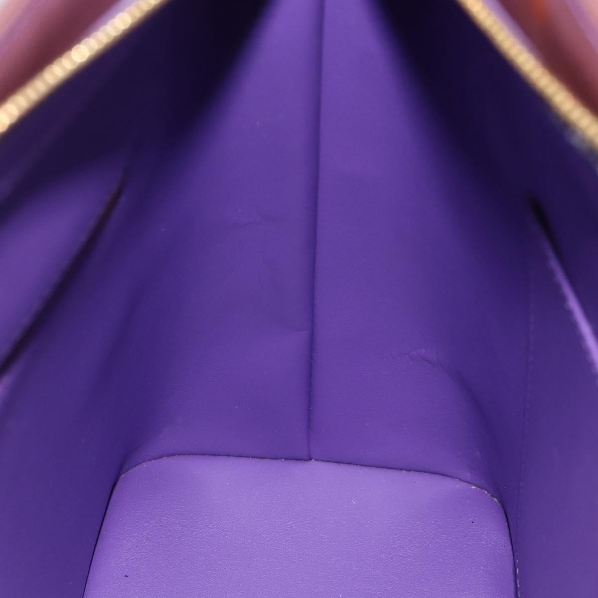 LOUIS VUITTON Monogram Vernis Houston Hand Bag Purple Viole M91093 Auth SW2250A