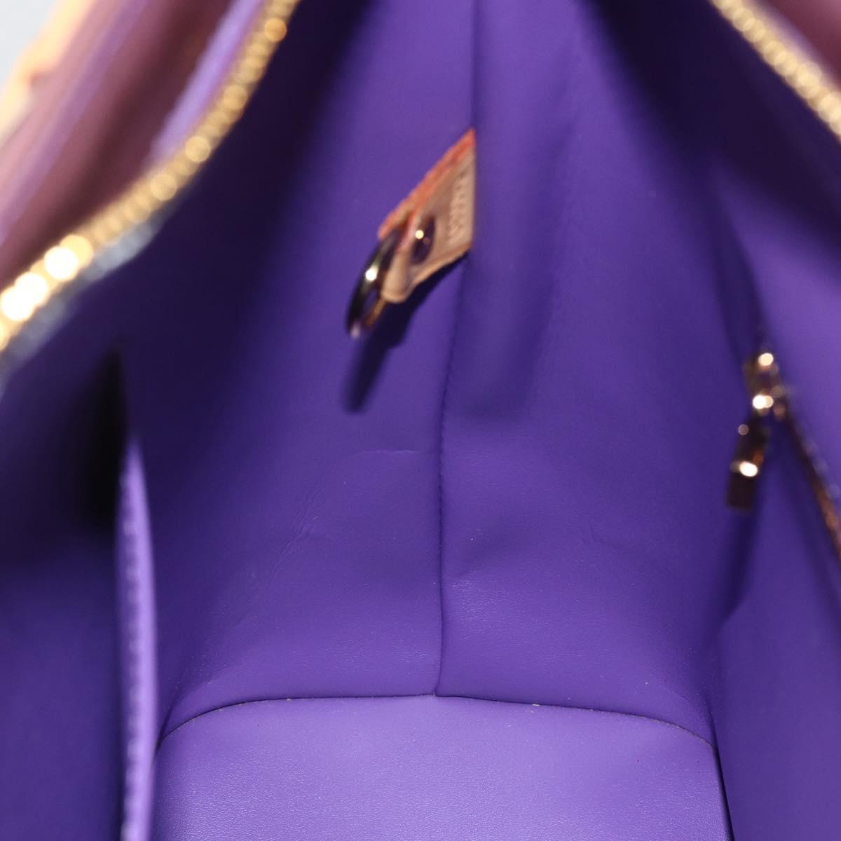 LOUIS VUITTON Monogram Vernis Houston Hand Bag Purple Viole M91093 Auth SW2250A