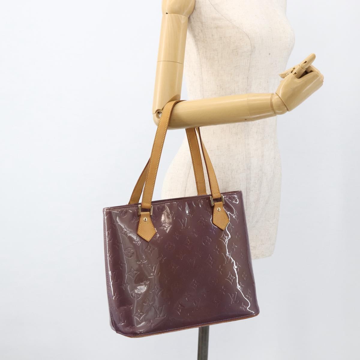 LOUIS VUITTON Monogram Vernis Houston Hand Bag Purple Viole M91093 Auth SW2250A
