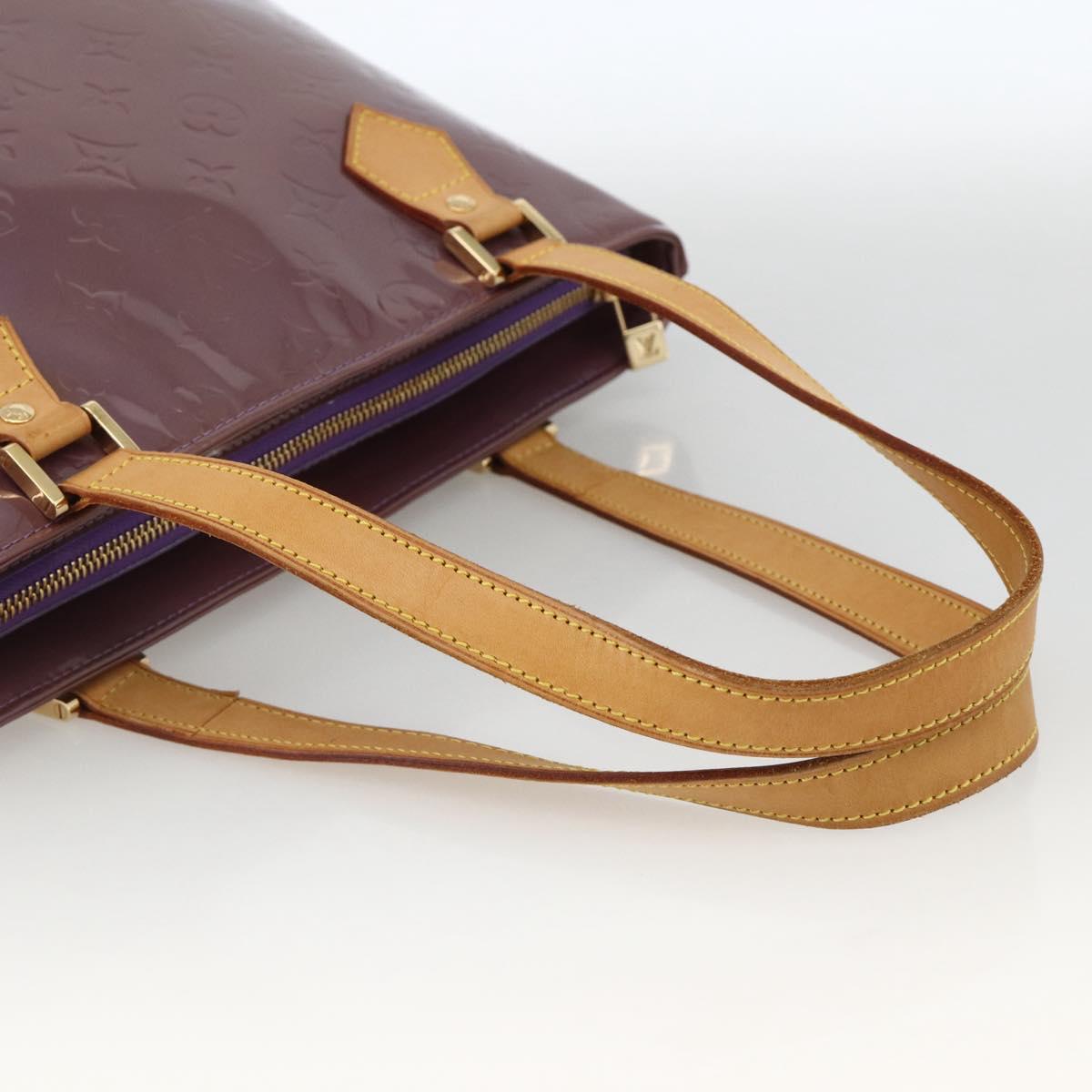 LOUIS VUITTON Monogram Vernis Houston Hand Bag Purple Viole M91093 Auth SW2250A