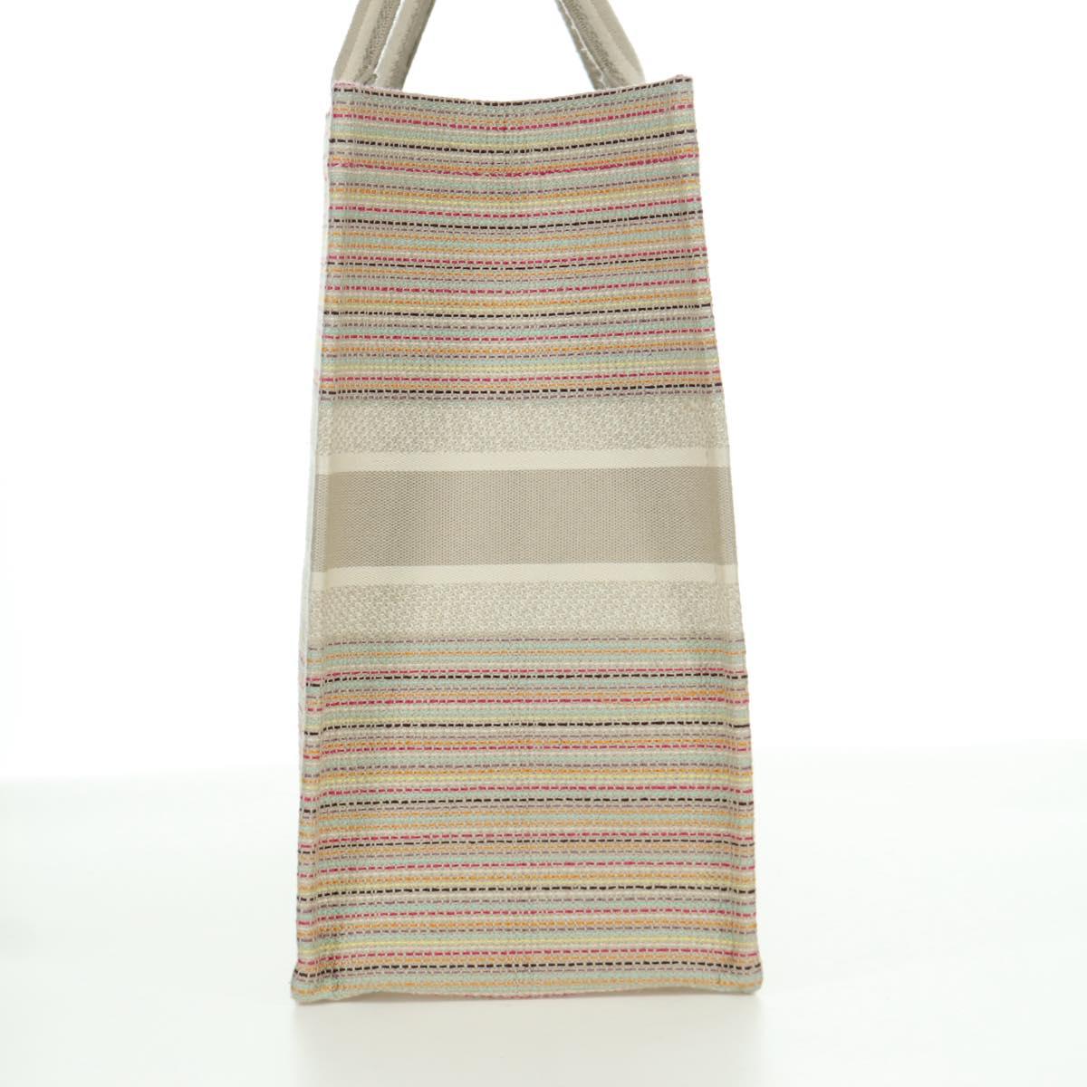 Christian Dior Book Tote Tote Bag Canvas Beige Auth SW2253SAM