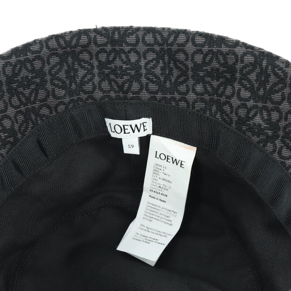 LOEWE Anagram Ghibli Spirited Away No Face Bucket Hat Black Auth SW2255SM