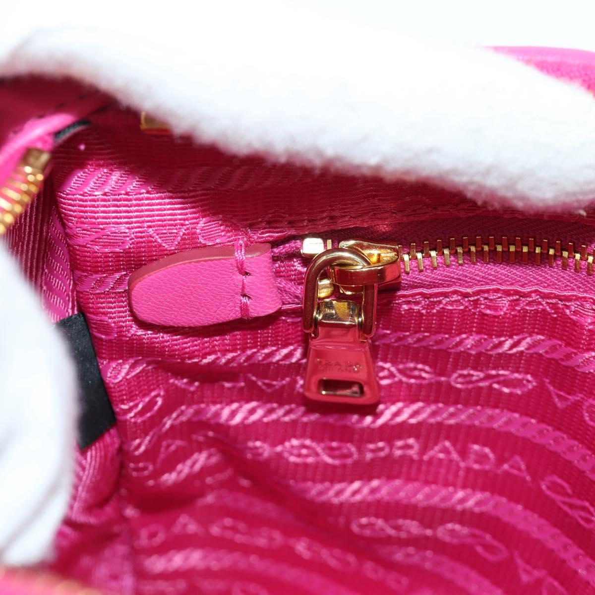 PRADA Chain Shoulder Bag Nylon Pink Gold 1BH152 Auth SW2261SAM