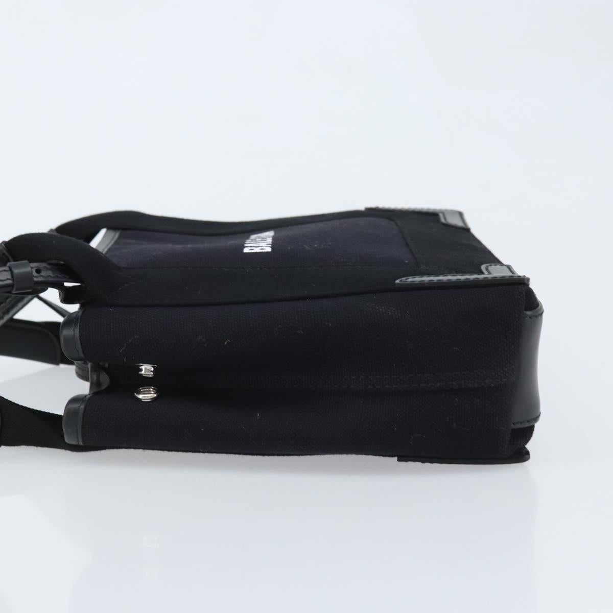 BALENCIAGA Cabas XS Tote Bag Canvas 2way Black Silver 390346 Auth SW2262SAM