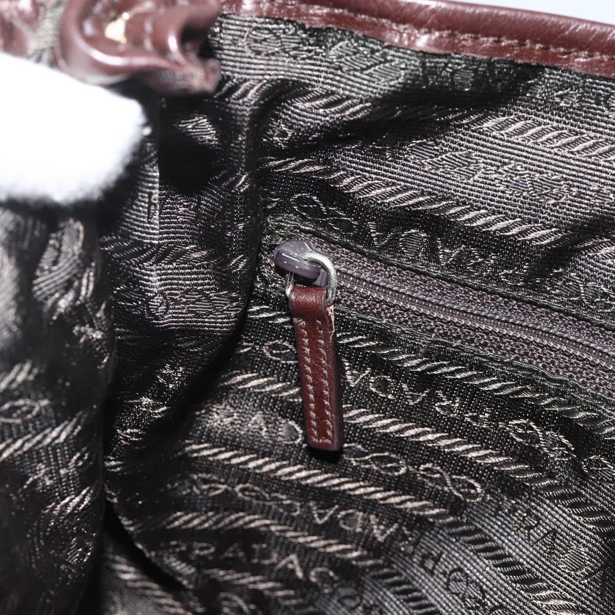 PRADA Hand Bag Cotton Beige Silver BN0701 Auth SW2266A