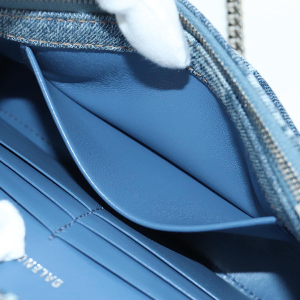 BALENCIAGA Chain Shoulder Bag Denim Blue Silver 656050 Auth SW2270SM