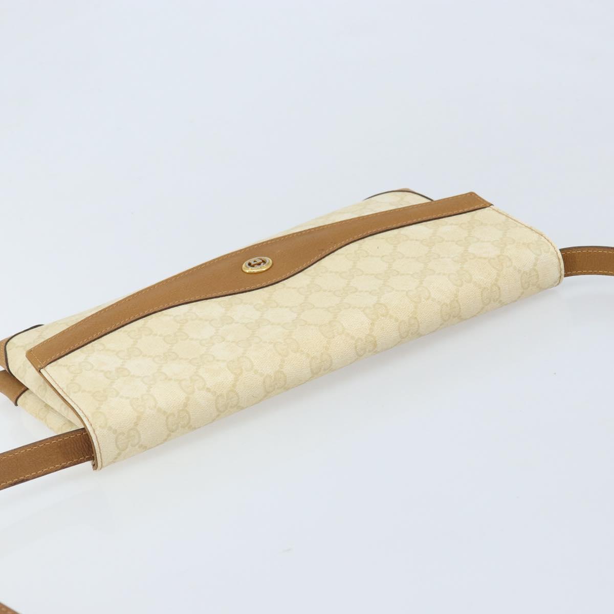 GUCCI GG Supreme Shoulder Bag PVC Ivory Gold 56 02 504 Auth SW2273