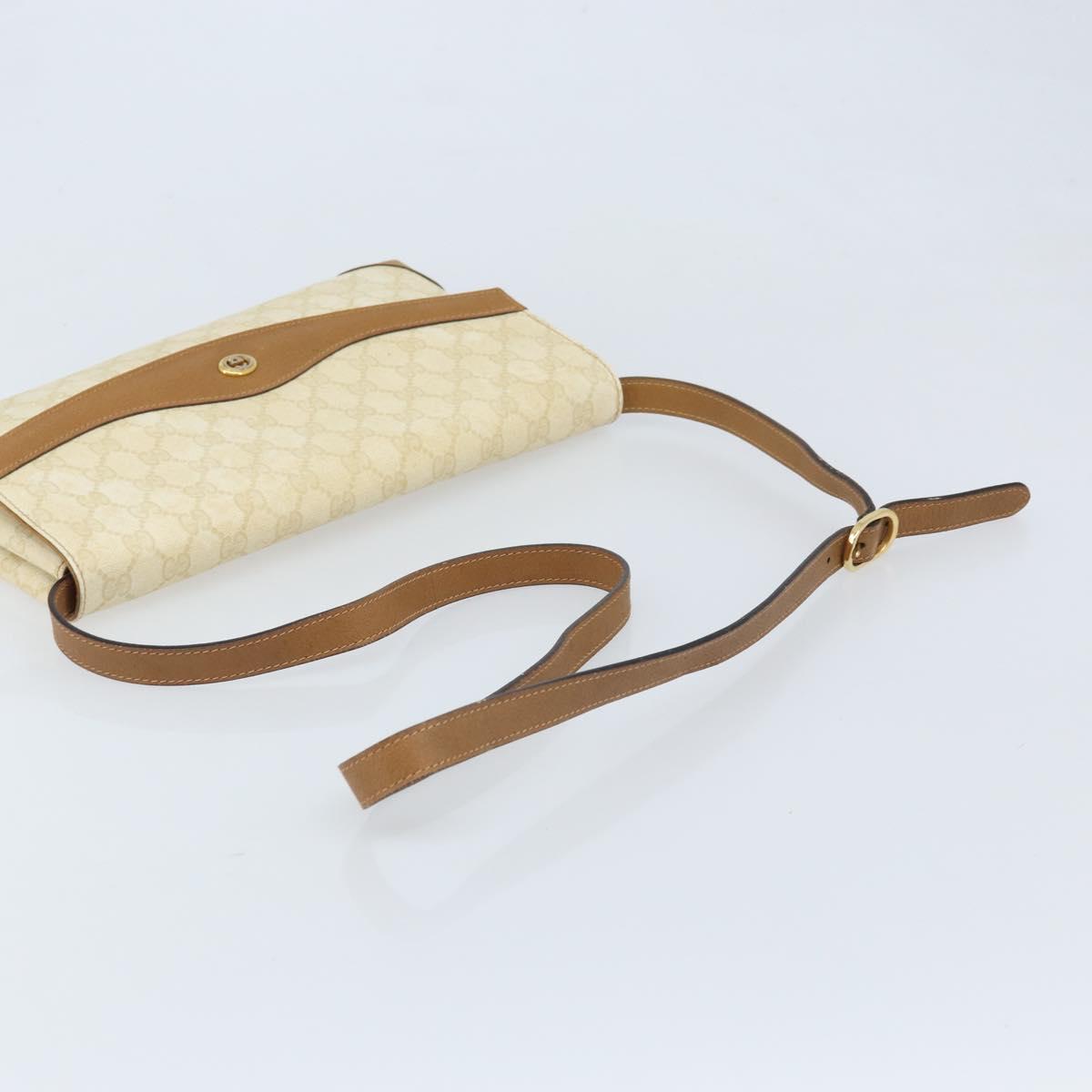 GUCCI GG Supreme Shoulder Bag PVC Ivory Gold 56 02 504 Auth SW2273