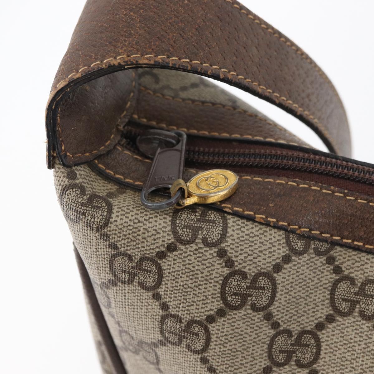 GUCCI GG Supreme Web Sherry Line Bag PVC Beige Gold 10 01 3840 Auth SW2275