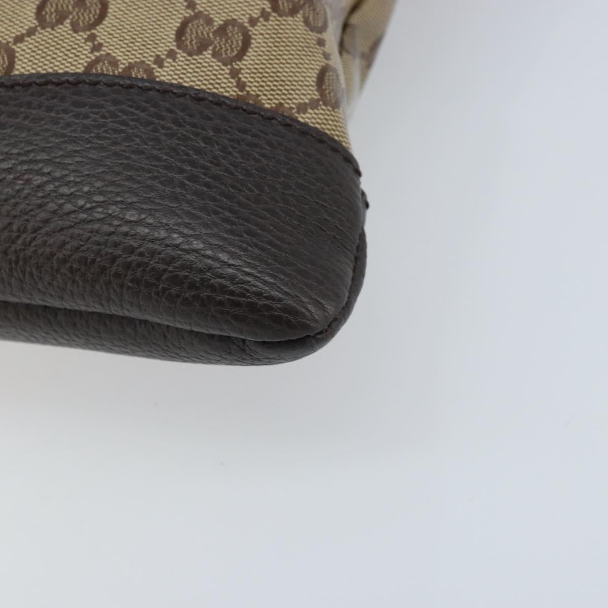 GUCCI GG Crystal Shoulder Bag Coated Canvas Beige Gold 374411 Auth SW2277A