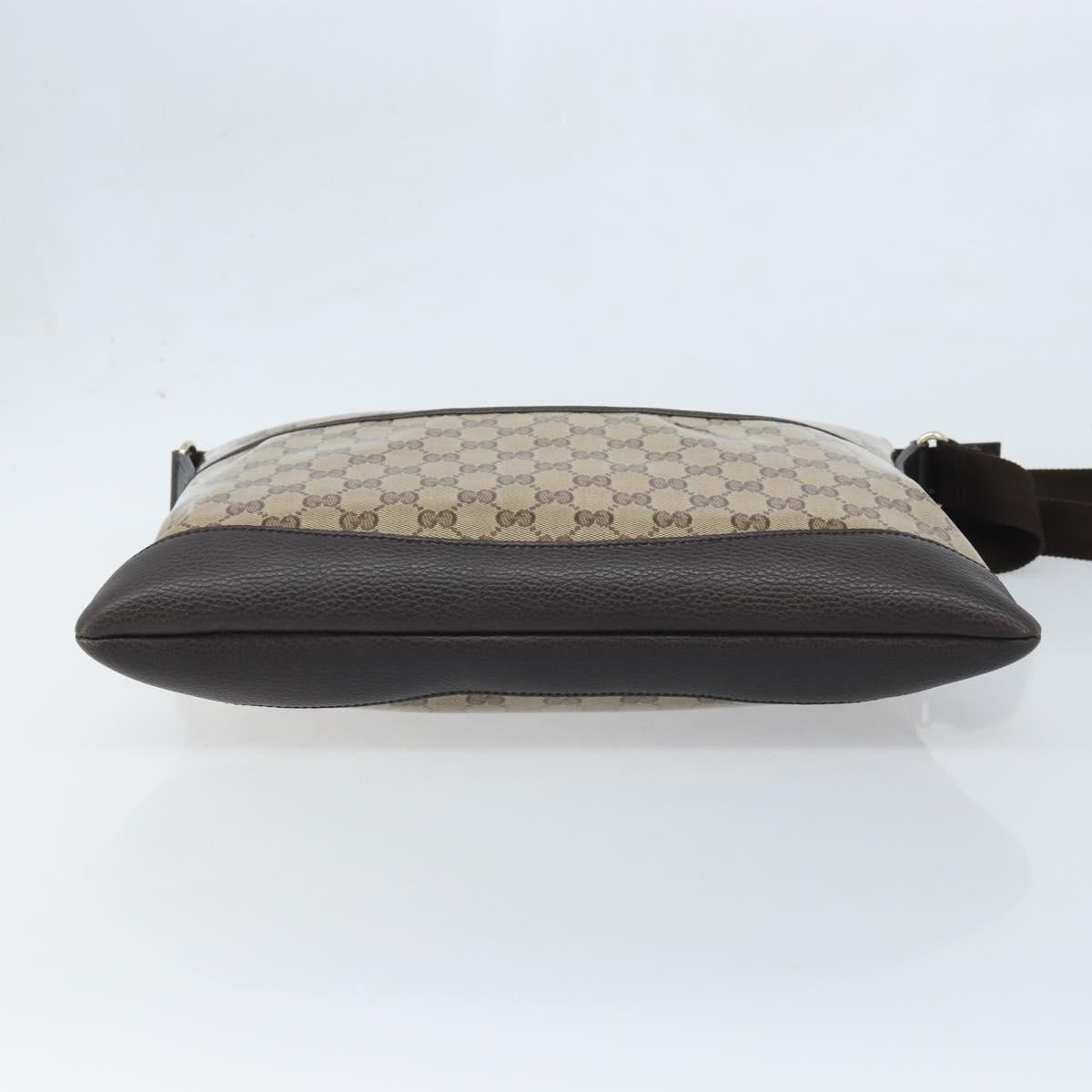 GUCCI GG Crystal Shoulder Bag Coated Canvas Beige Gold 374411 Auth SW2277A
