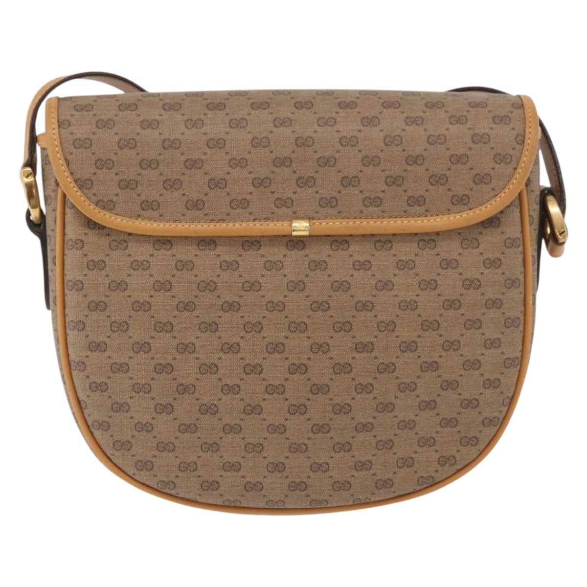 GUCCI Micro GG Supreme Shoulder Bag PVC Beige Gold 001 084 0259 Auth SW2278