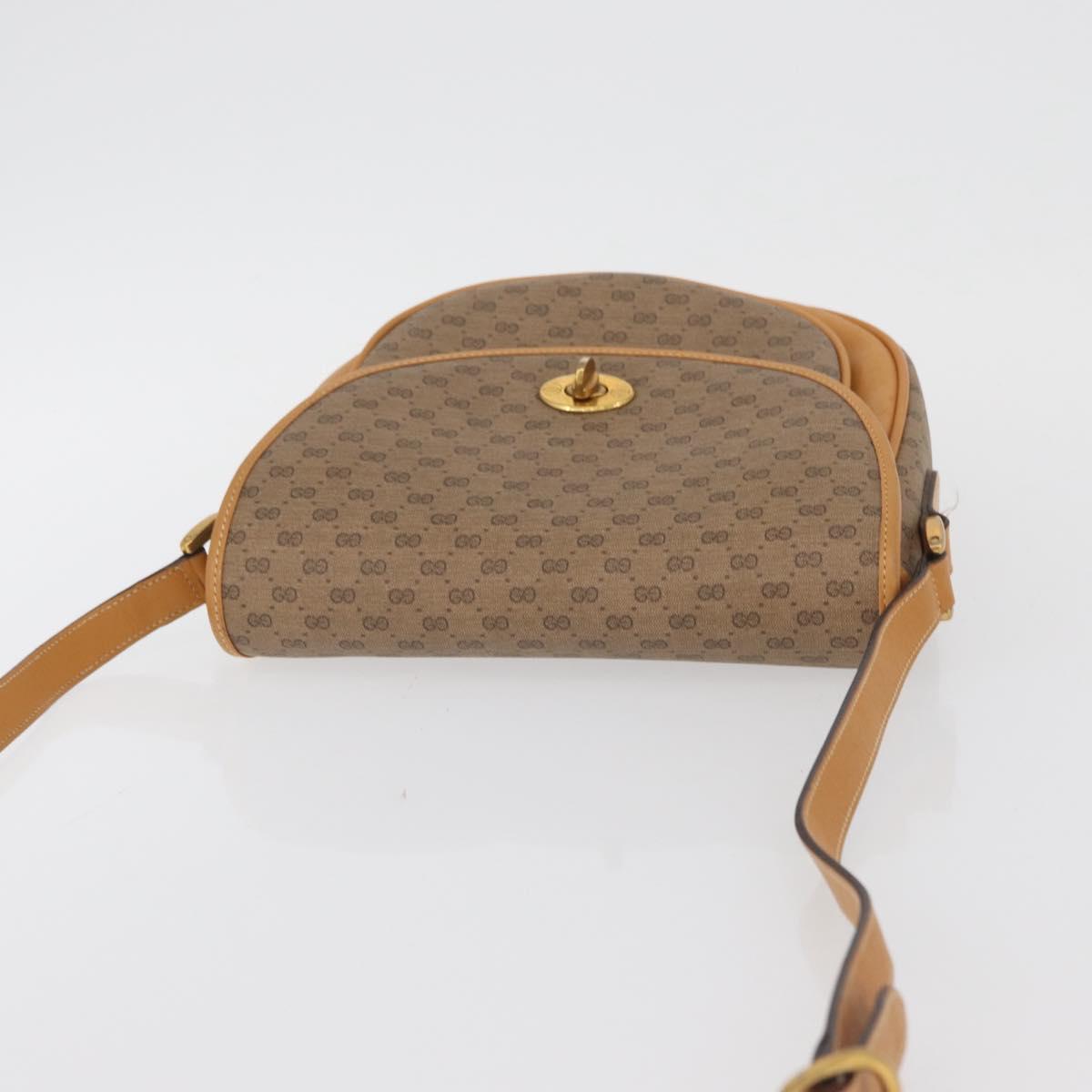GUCCI Micro GG Supreme Shoulder Bag PVC Beige Gold 001 084 0259 Auth SW2278