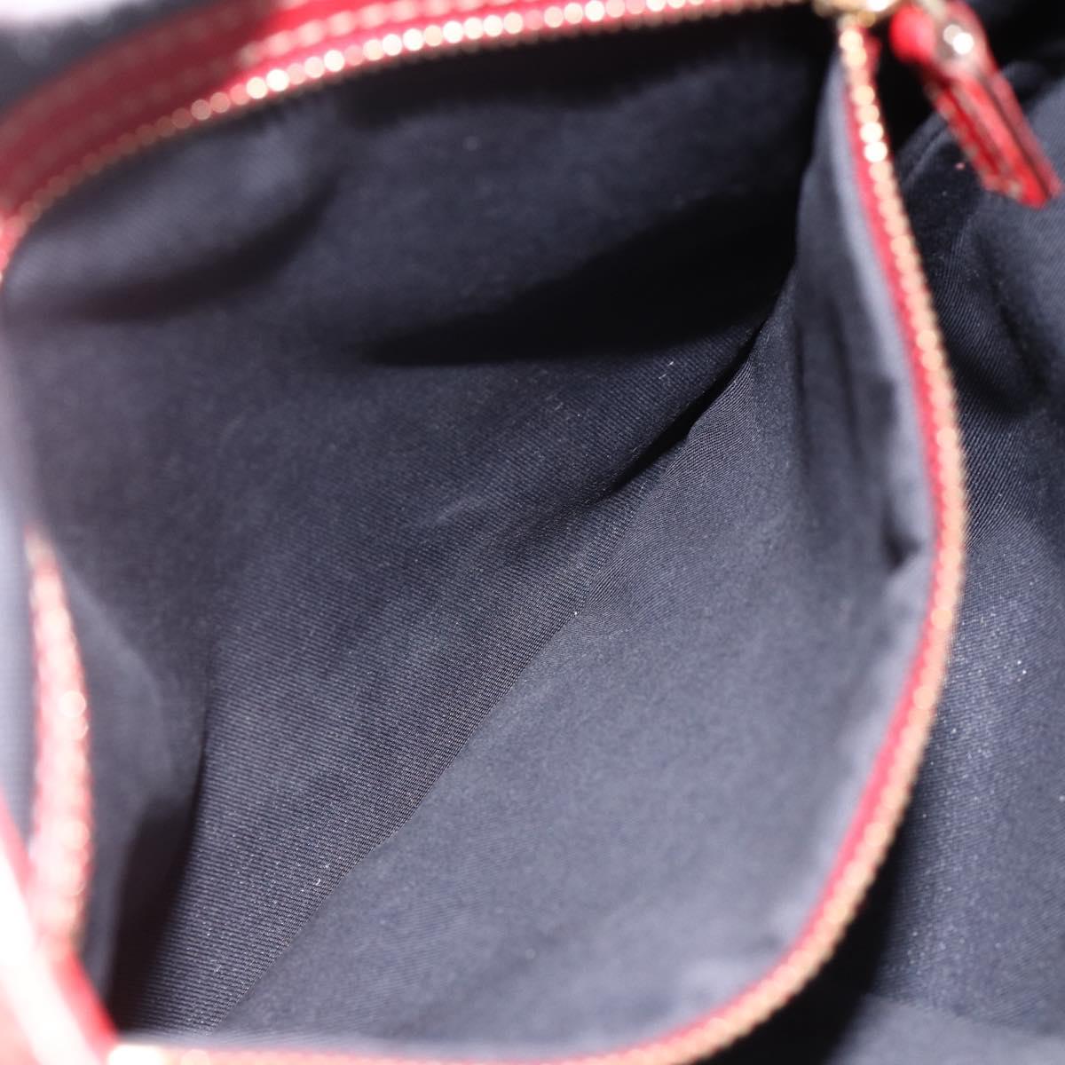 GUCCI GG Canvas Sherry Line Shoulder Bag Navy Gold Red 144388 Auth SW2281A