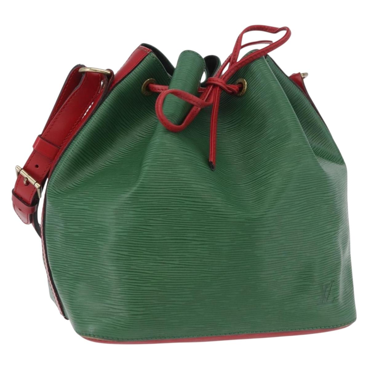 LOUIS VUITTON Epi Petit Noe Shoulder Bag Bicolor Green Red M44147 Auth SW2285A