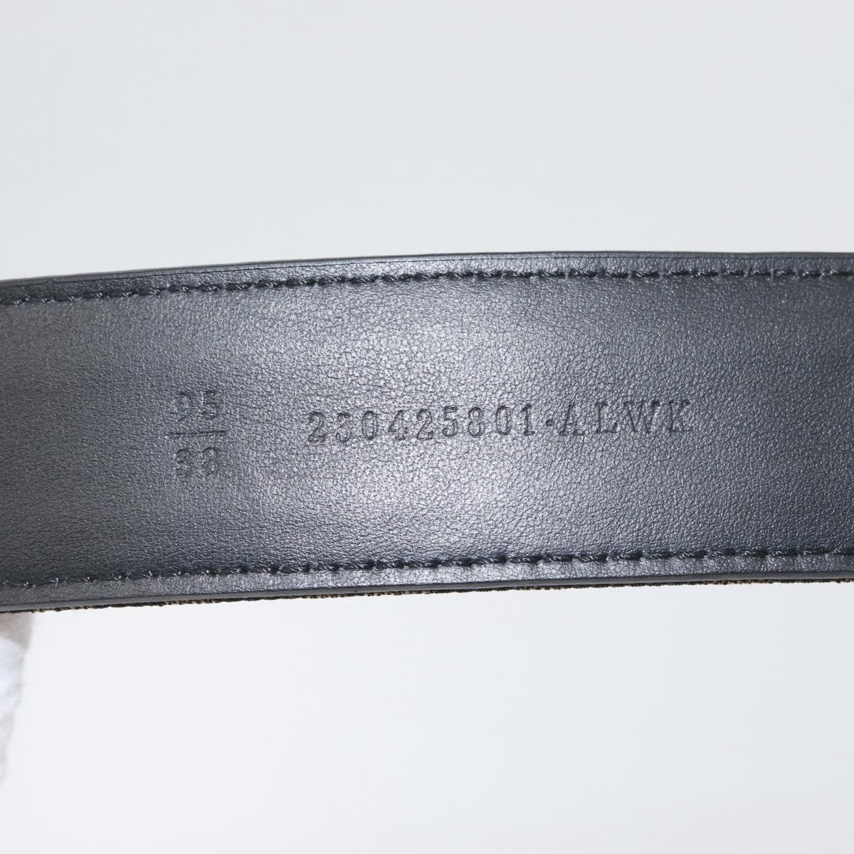 FENDI Zucca Canvas Belt 41.3"" Black Brown 7C0497 Auth SW2291A