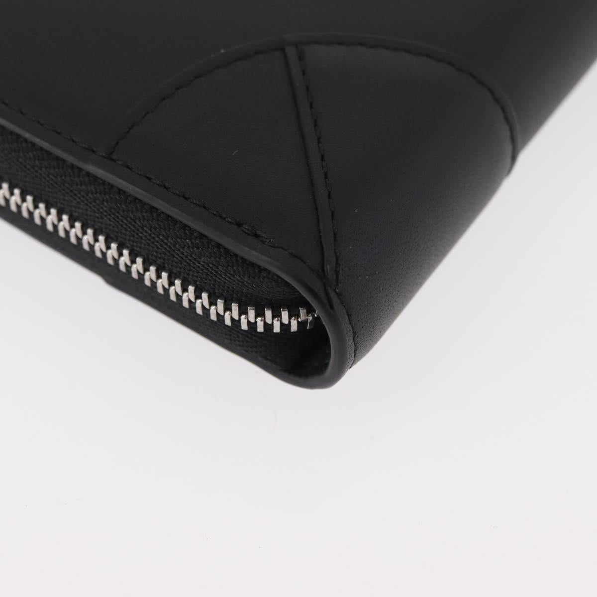 MCM Long Wallet Leather Black Silver MYLDATA04 Auth SW2293V